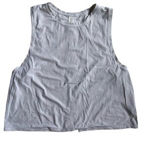 SPANX Gray Sleeveless Muscle Tee Crop
